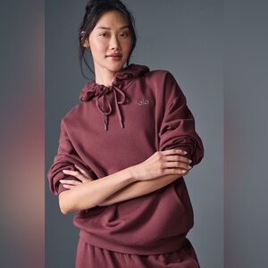 ALO Accolade Burgundy Truffle Hoodie